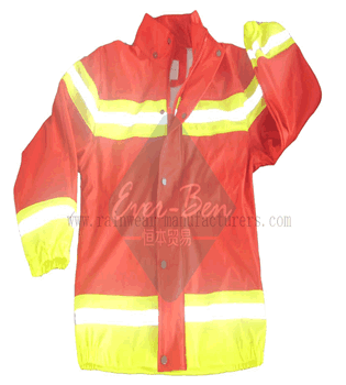 China reflective pu raincoats men for worker